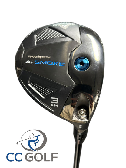 Callaway Paradym Ai Smoke 3 Wood Triple Diamond - 15 Degree - HRZDUS 70g Extra Stiff Flex